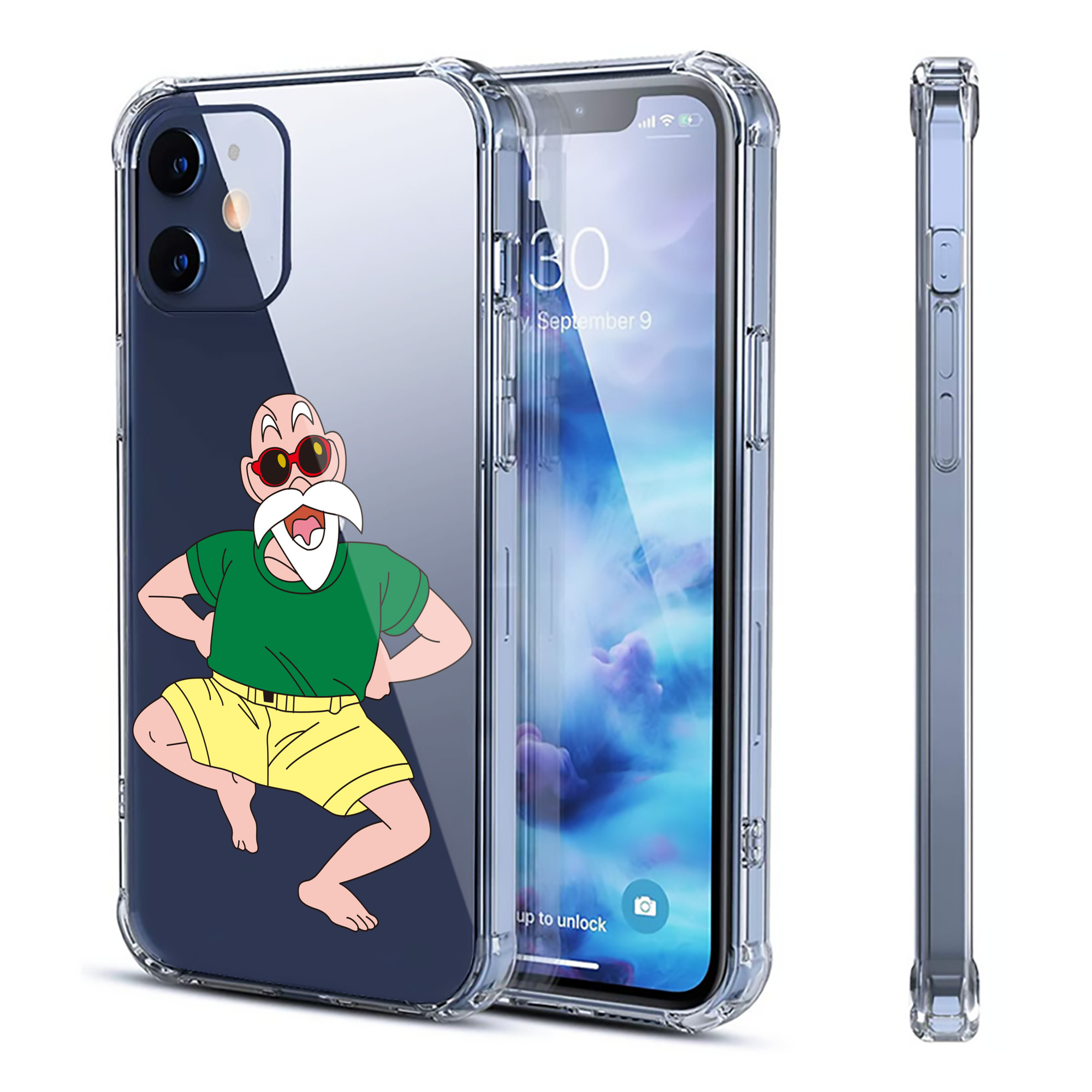 （画像用） ドラゴンボール 亀仙人（かめせんにん） DRAGON BALL Master Roshi Kame Sennin 【iPhone 12シリーズ対応】透明スマホケース（クリアソフトケース）